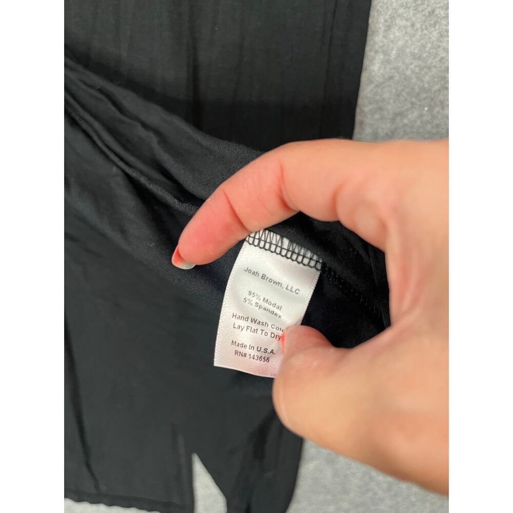 Joah Brown Black Modal Maxi Skirt 2 Front Slits USA Made M/L - Picture 7 of 7